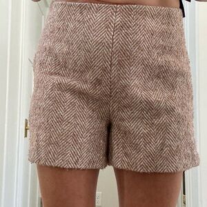 Pink and Cream Twede Shorts Size Medium